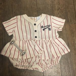 Vintage Baby Beluga Infant Girls Baseball Romper